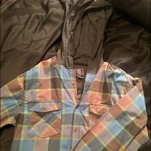 Casual Medium Button Down With Hood